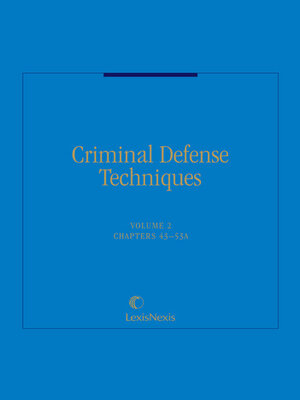 cover image of Criminal Defense Techniques